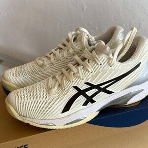 ASICS Solution Speed FF 2 Women’s Tennis Shoes – White/Black – Size 8